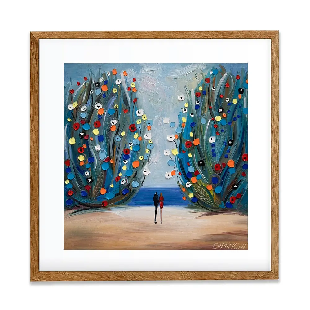 The Sea Garden Square Framed Art Print The Sea Garden Square Framed Art Print wall art product Ekaterina Ermilkina