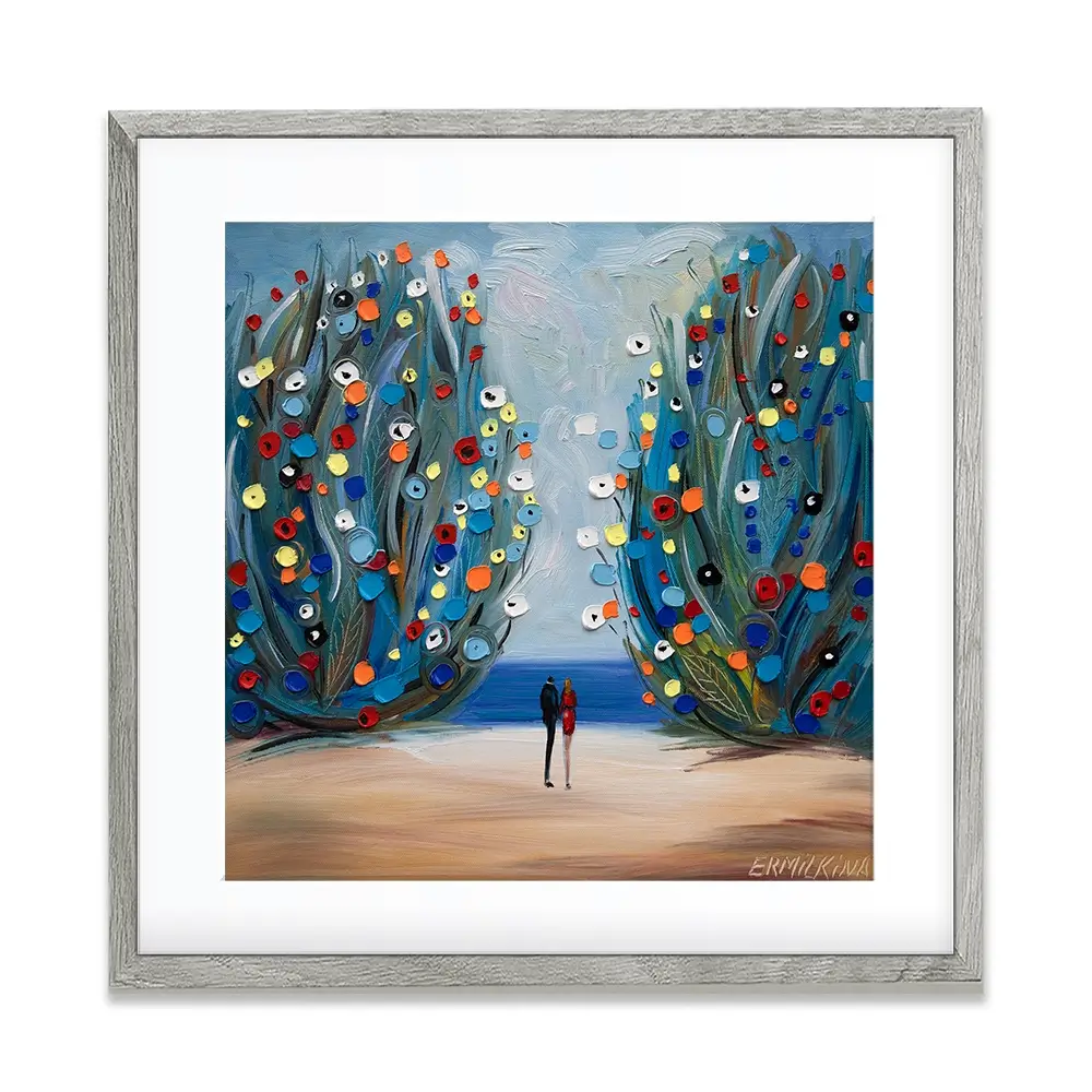 The Sea Garden Square Framed Art Print The Sea Garden Square Framed Art Print wall art product Ekaterina Ermilkina