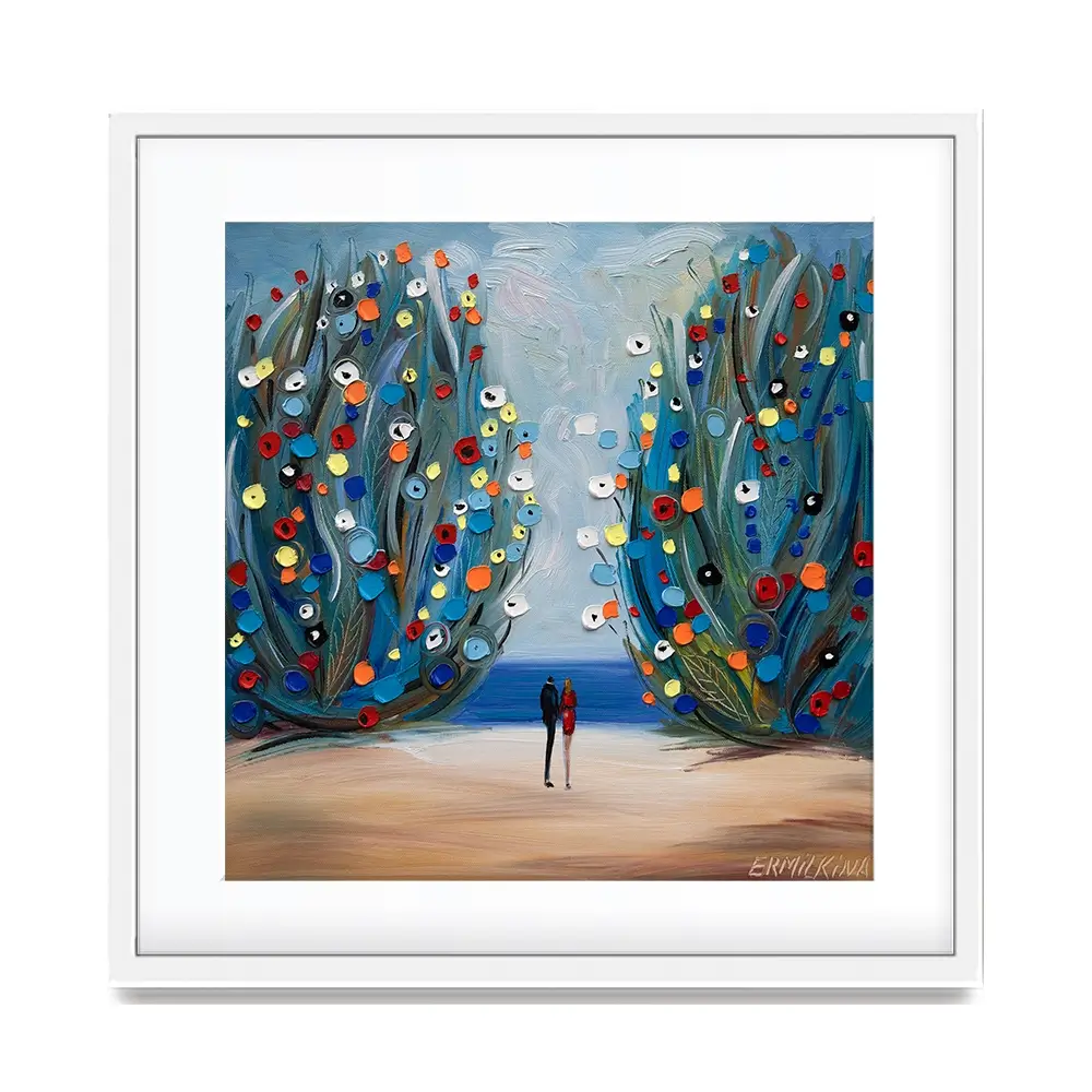 The Sea Garden Square Framed Art Print The Sea Garden Square Framed Art Print wall art product Ekaterina Ermilkina
