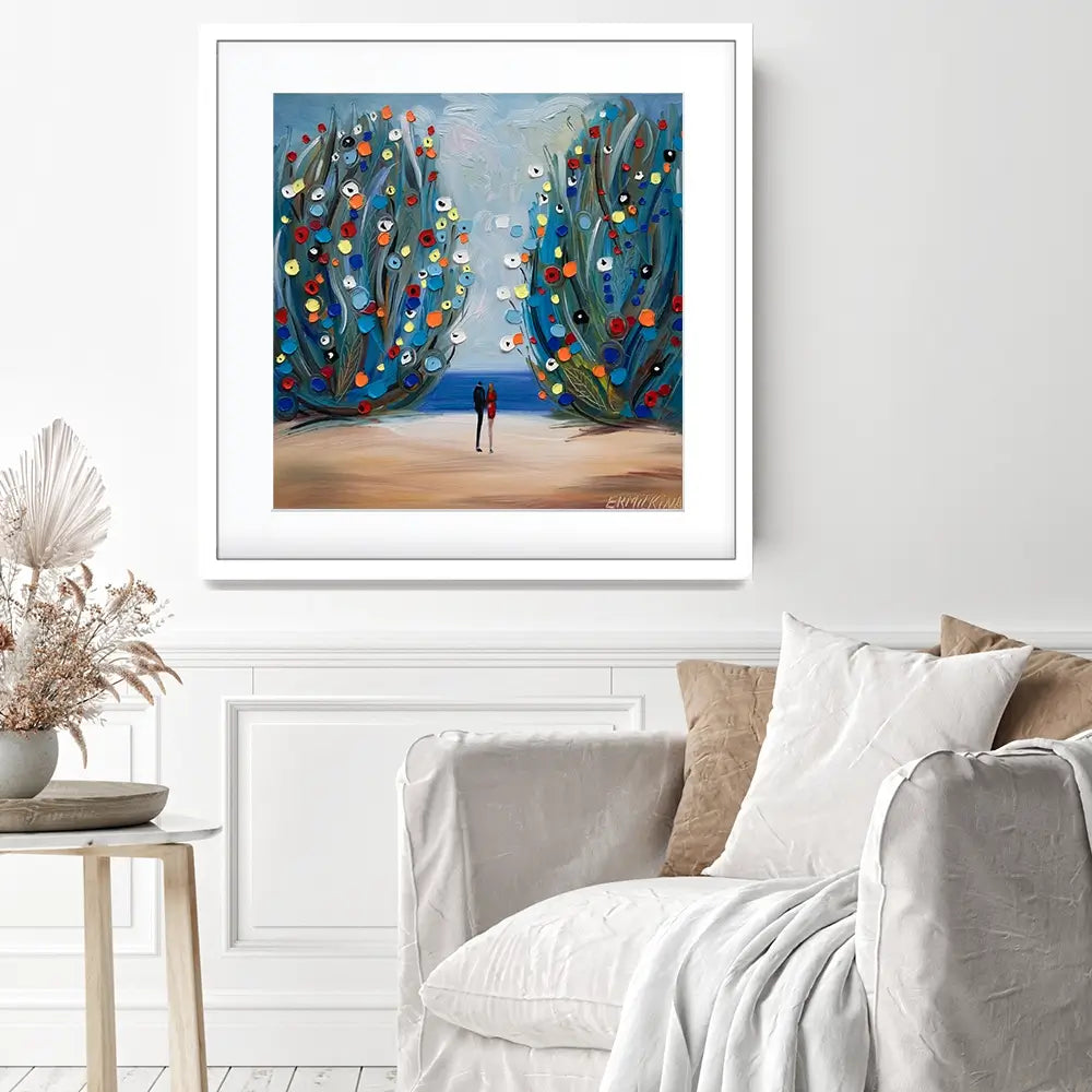 The Sea Garden Square Framed Art Print The Sea Garden Square Framed Art Print wall art product Ekaterina Ermilkina