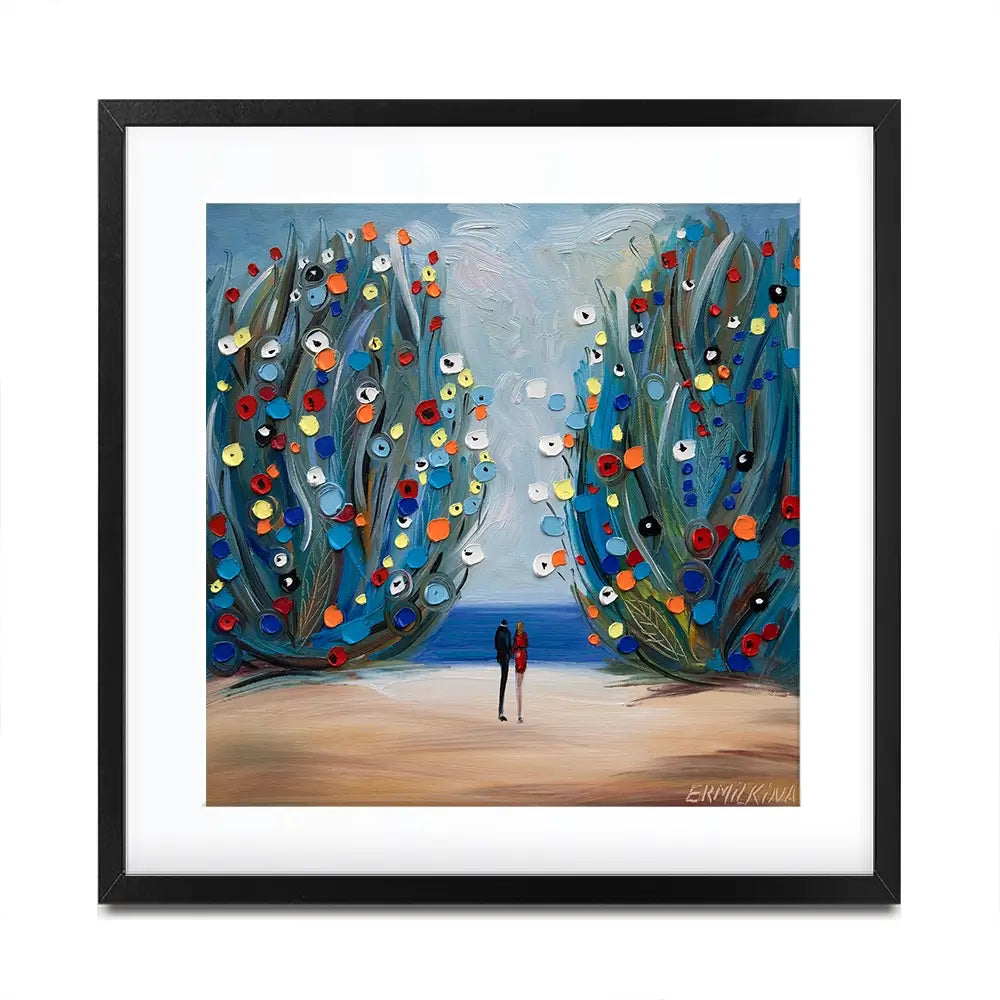 The Sea Garden Square Framed Art Print The Sea Garden Square Framed Art Print wall art product Ekaterina Ermilkina