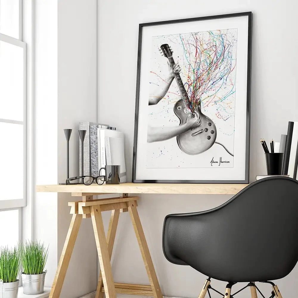 The Star Guitar Framed Art Print The Star Guitar Framed Art Print wall art product Ashvin Harrison