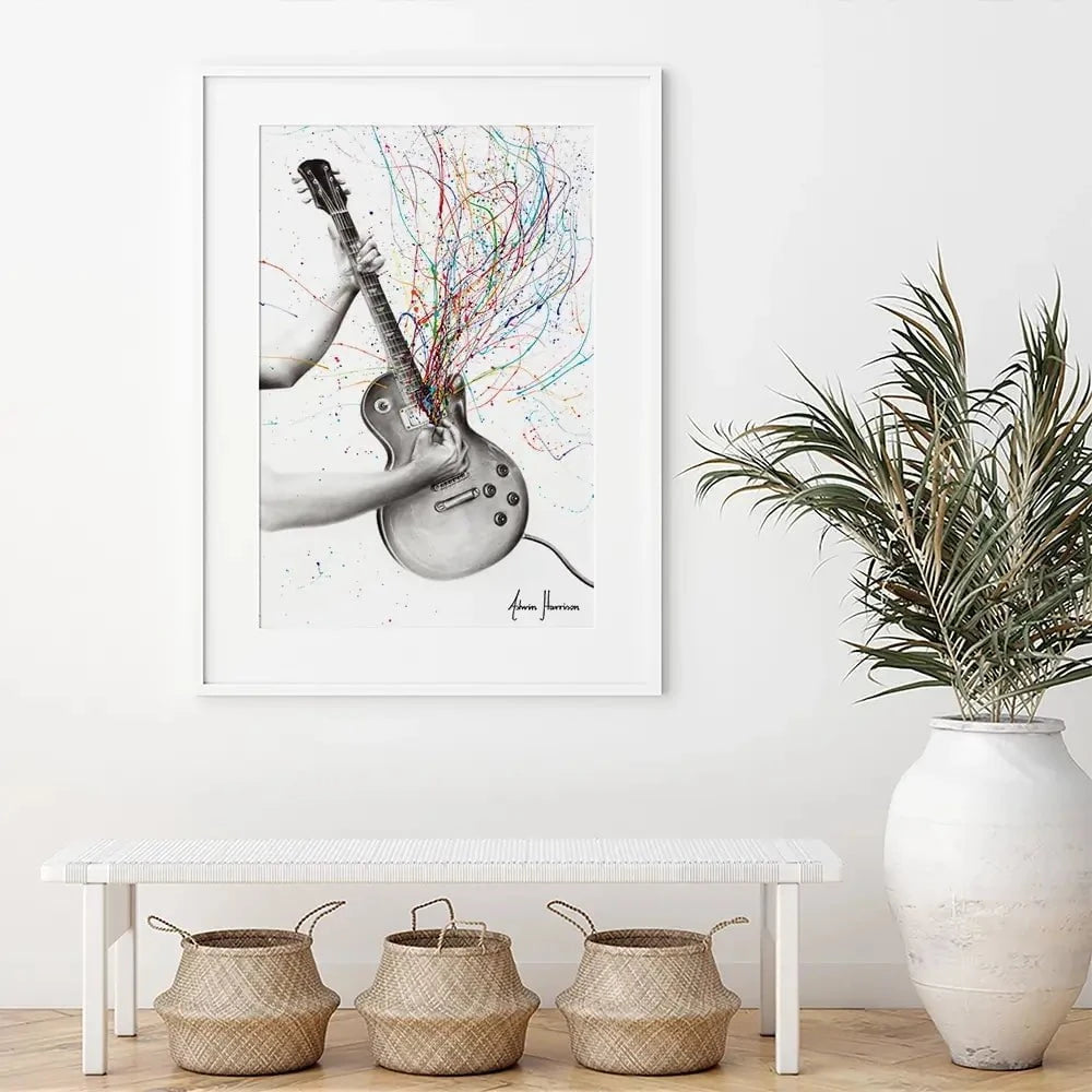 The Star Guitar Framed Art Print The Star Guitar Framed Art Print wall art product Ashvin Harrison