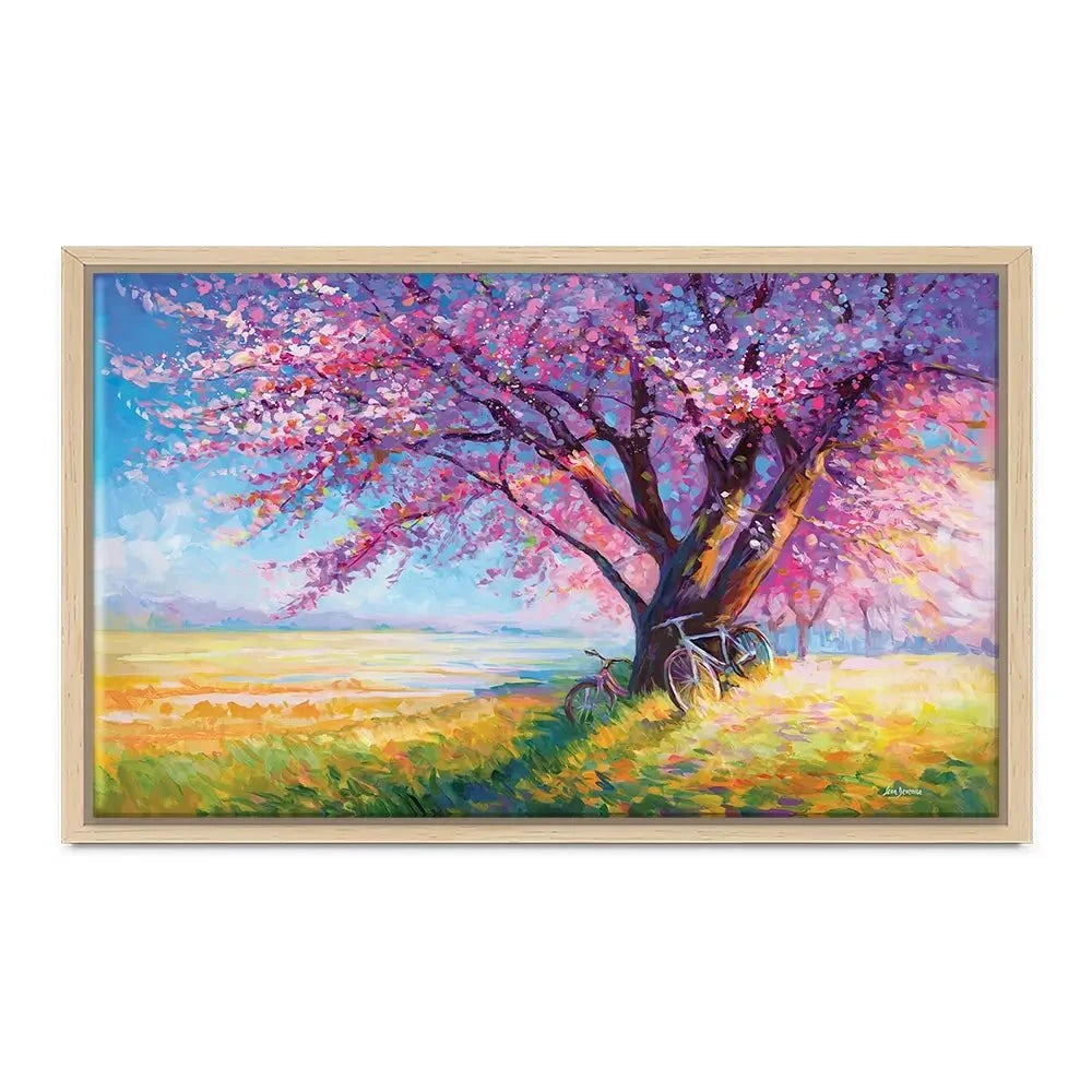 The Sweet Romance Of Cherry Blossom Trees Canvas Print The Sweet Romance Of Cherry Blossom Trees Canvas Print wall art product Leon Devenice