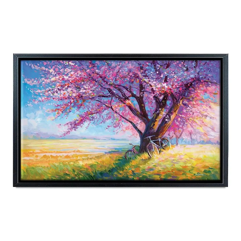 The Sweet Romance Of Cherry Blossom Trees Canvas Print The Sweet Romance Of Cherry Blossom Trees Canvas Print wall art product Leon Devenice