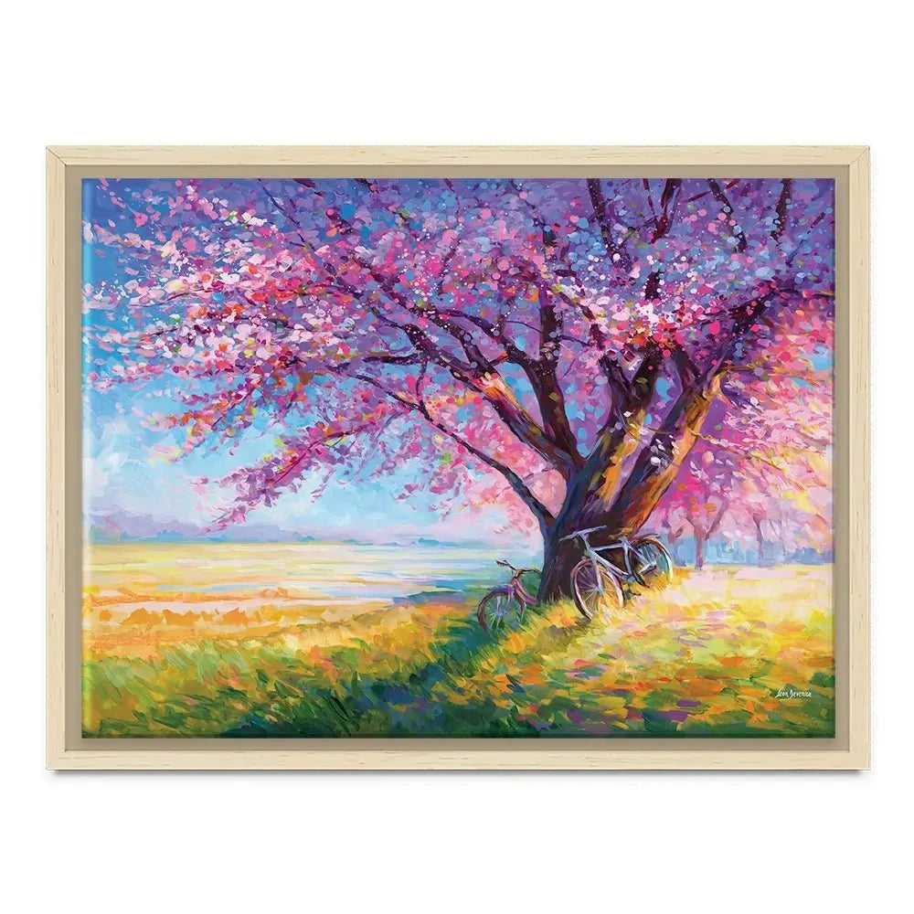 The Sweet Romance Of Cherry Blossom Trees Canvas Print The Sweet Romance Of Cherry Blossom Trees Canvas Print wall art product Leon Devenice