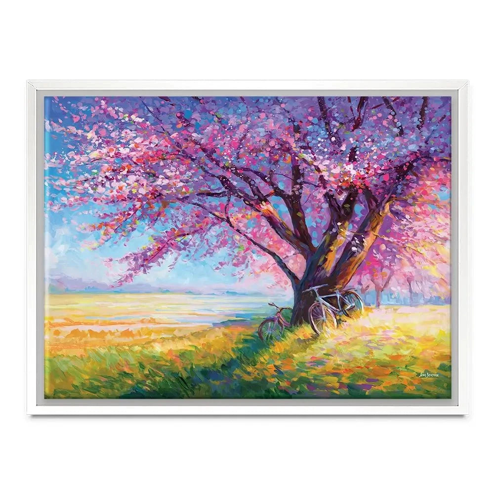 The Sweet Romance Of Cherry Blossom Trees Canvas Print The Sweet Romance Of Cherry Blossom Trees Canvas Print wall art product Leon Devenice