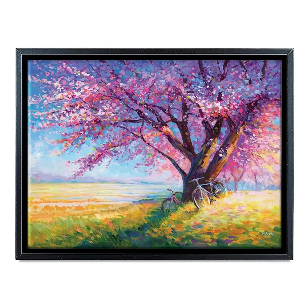 The Sweet Romance Of Cherry Blossom Trees Canvas Print The Sweet Romance Of Cherry Blossom Trees Canvas Print wall art product Leon Devenice