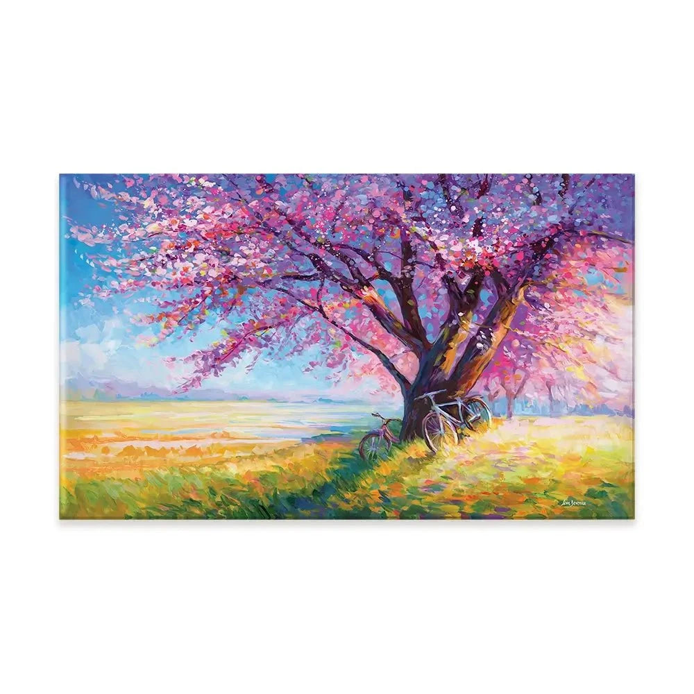 The Sweet Romance Of Cherry Blossom Trees Canvas Print The Sweet Romance Of Cherry Blossom Trees Canvas Print wall art product Leon Devenice