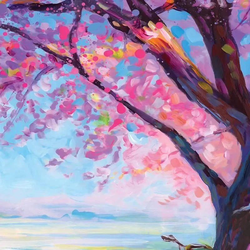 The Sweet Romance Of Cherry Blossom Trees Framed Art Print The Sweet Romance Of Cherry Blossom Trees Framed Art Print wall art product Leon Devenice