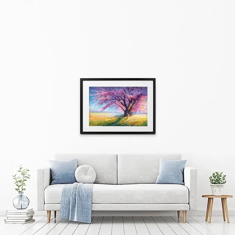 The Sweet Romance Of Cherry Blossom Trees Framed Art Print The Sweet Romance Of Cherry Blossom Trees Framed Art Print wall art product Leon Devenice