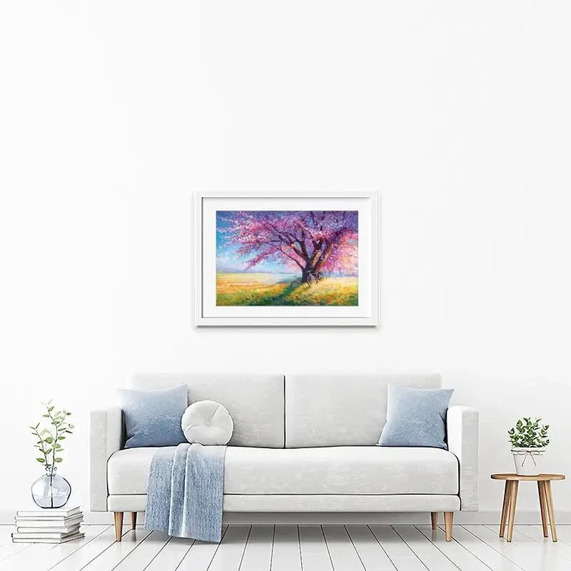 The Sweet Romance Of Cherry Blossom Trees Framed Art Print The Sweet Romance Of Cherry Blossom Trees Framed Art Print wall art product Leon Devenice