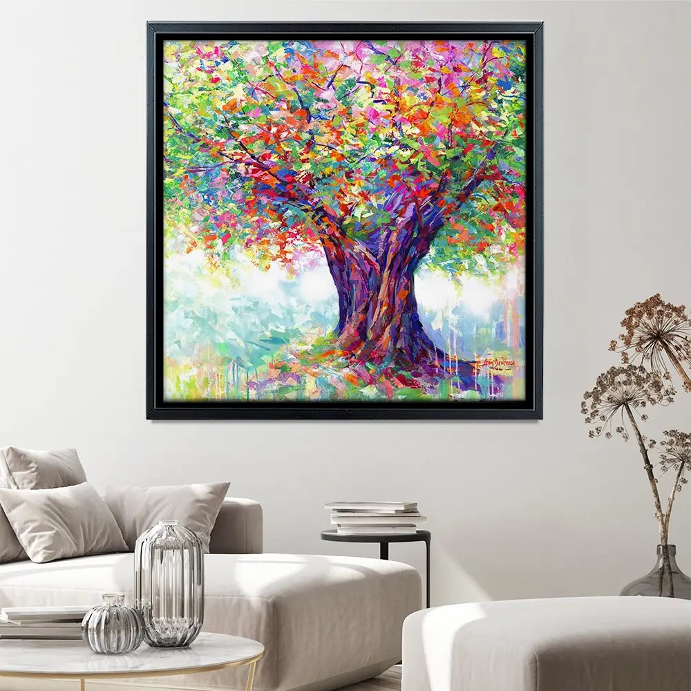 The Tree Of Endless Joy Square Canvas Print The Tree Of Endless Joy Square Canvas Print wall art product Leon Devenice