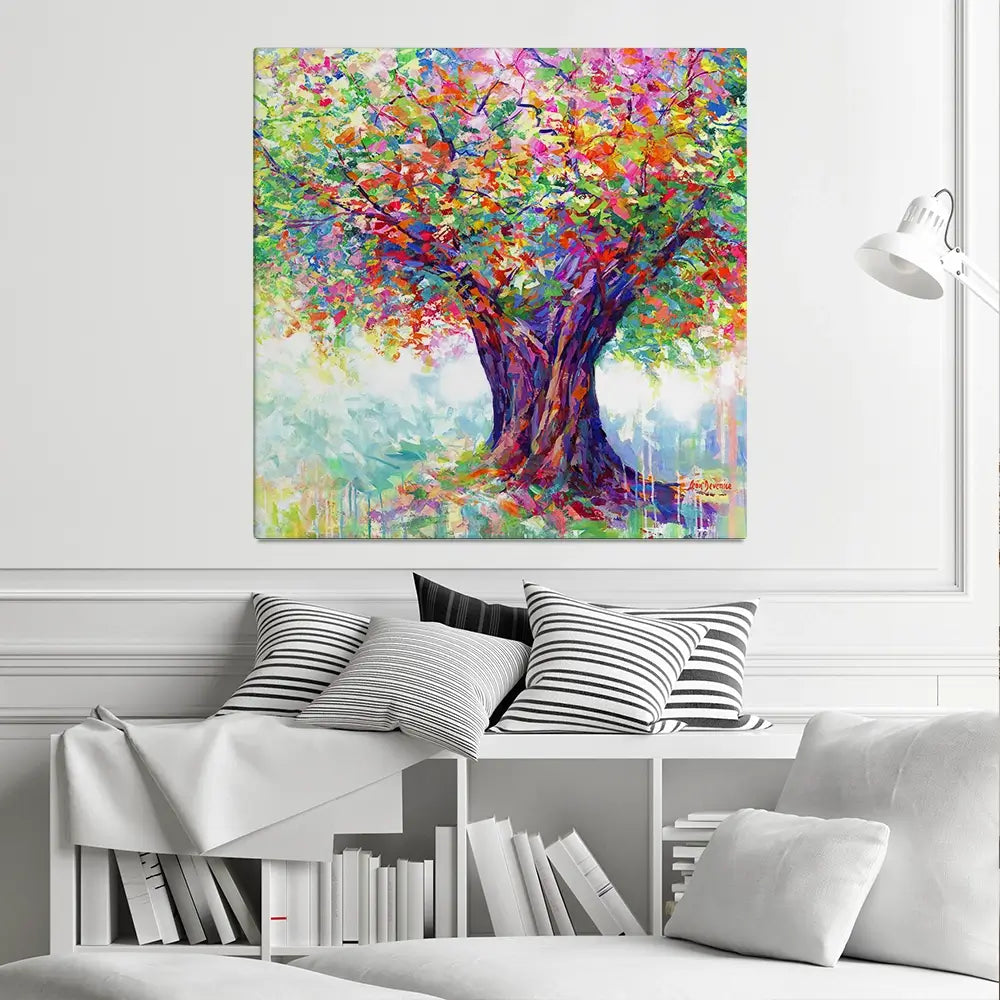 The Tree Of Endless Joy Square Canvas Print The Tree Of Endless Joy Square Canvas Print wall art product Leon Devenice