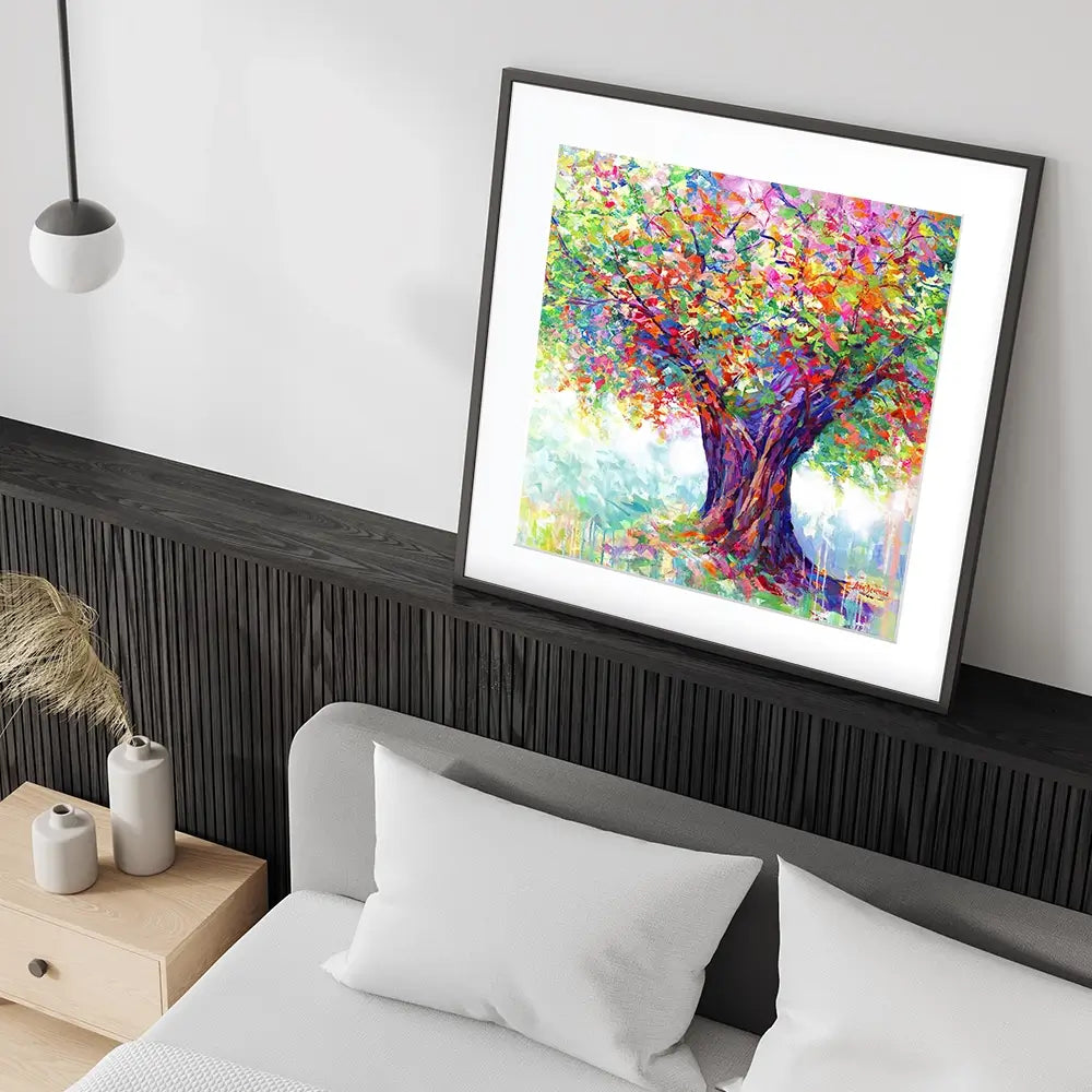 The Tree Of Endless Joy Square Framed Art Print The Tree Of Endless Joy Square Framed Art Print wall art product Leon Devenice