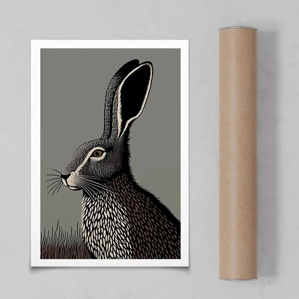 The Watchful Hare Art Print The Watchful Hare Art Print wall art product P & M Print Gallery