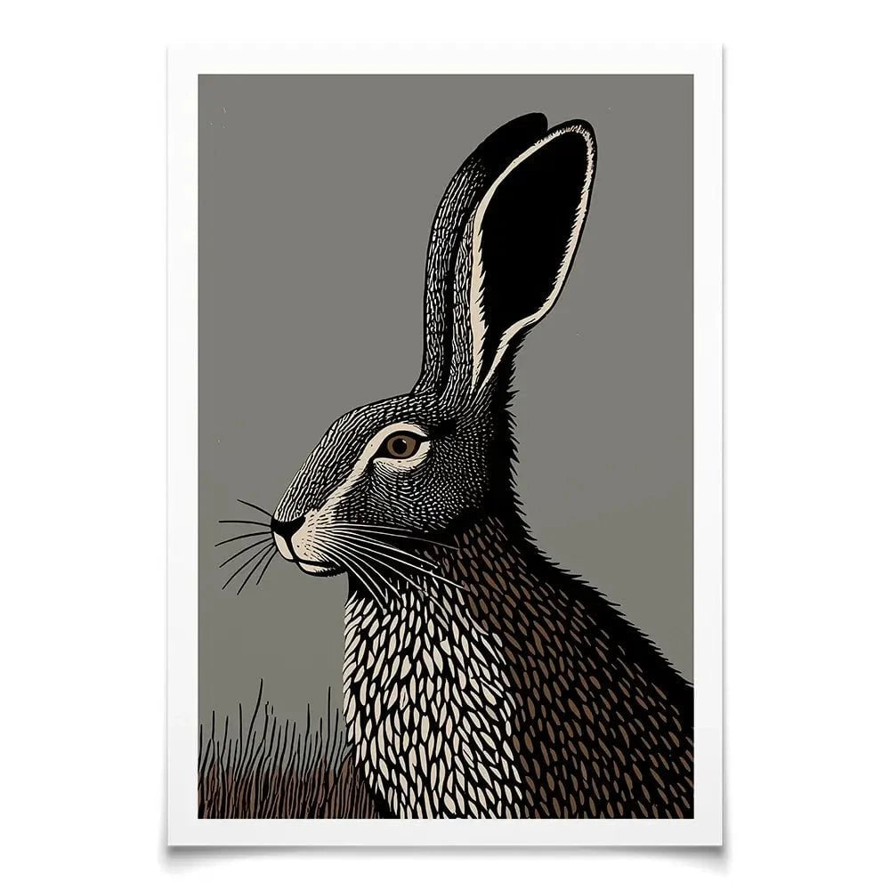 The Watchful Hare Art Print The Watchful Hare Art Print wall art product P & M Print Gallery