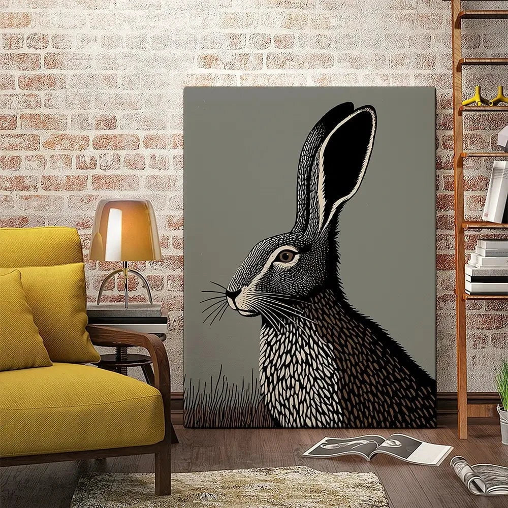 The Watchful Hare Canvas Print The Watchful Hare Canvas Print wall art product P & M Print Gallery
