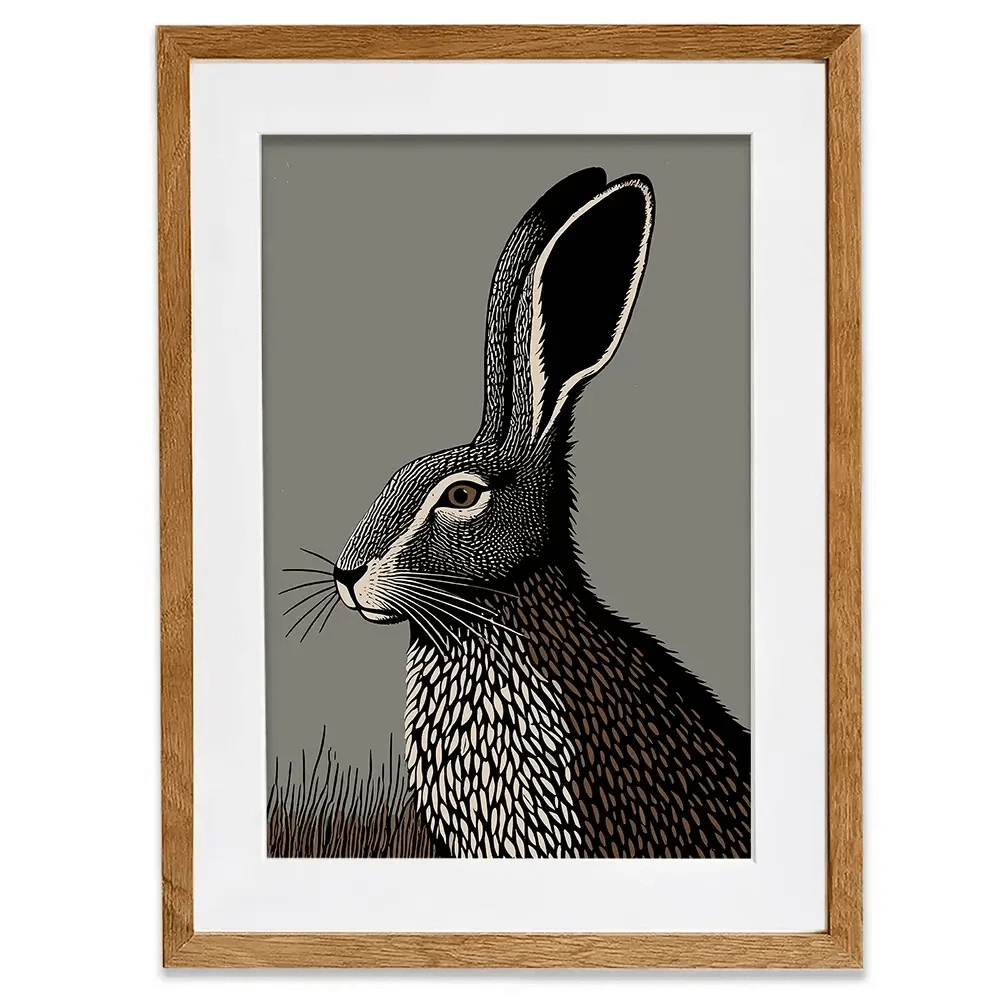 The Watchful Hare Framed Art Print The Watchful Hare Framed Art Print wall art product P & M Print Gallery