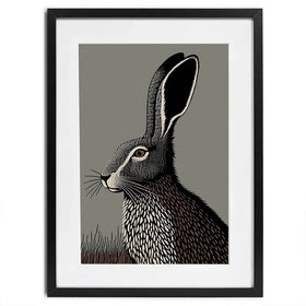 The Watchful Hare Framed Art Print The Watchful Hare Framed Art Print wall art product P & M Print Gallery