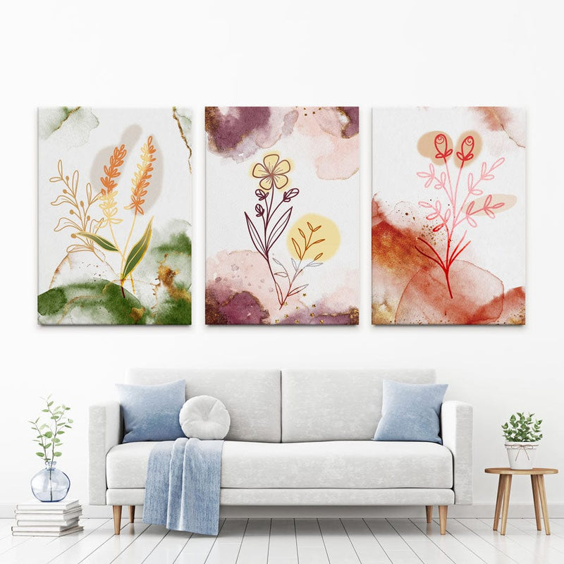 Three Flowers Trio Canvas Print wall art product Fadil Roze / Independent