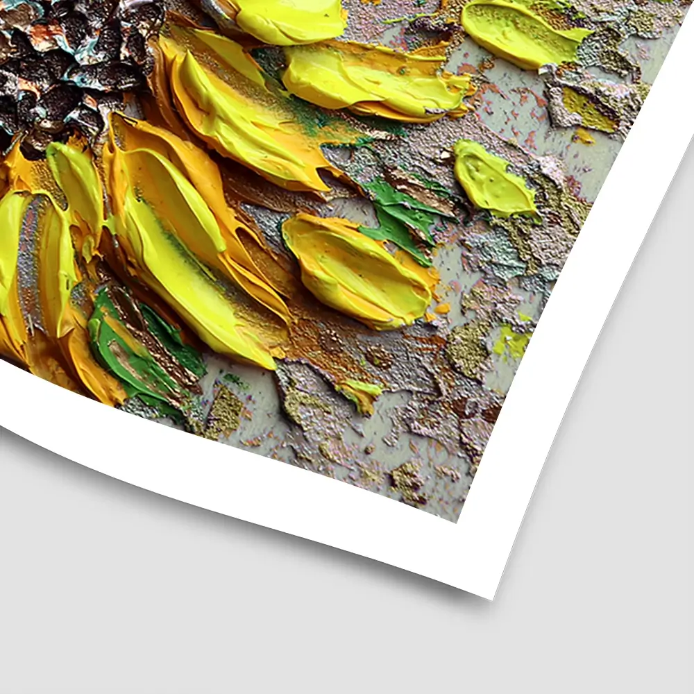 Three Happy Sunflowers Square Art Print Three Happy Sunflowers Square Art Print wall art product Nada Khatib