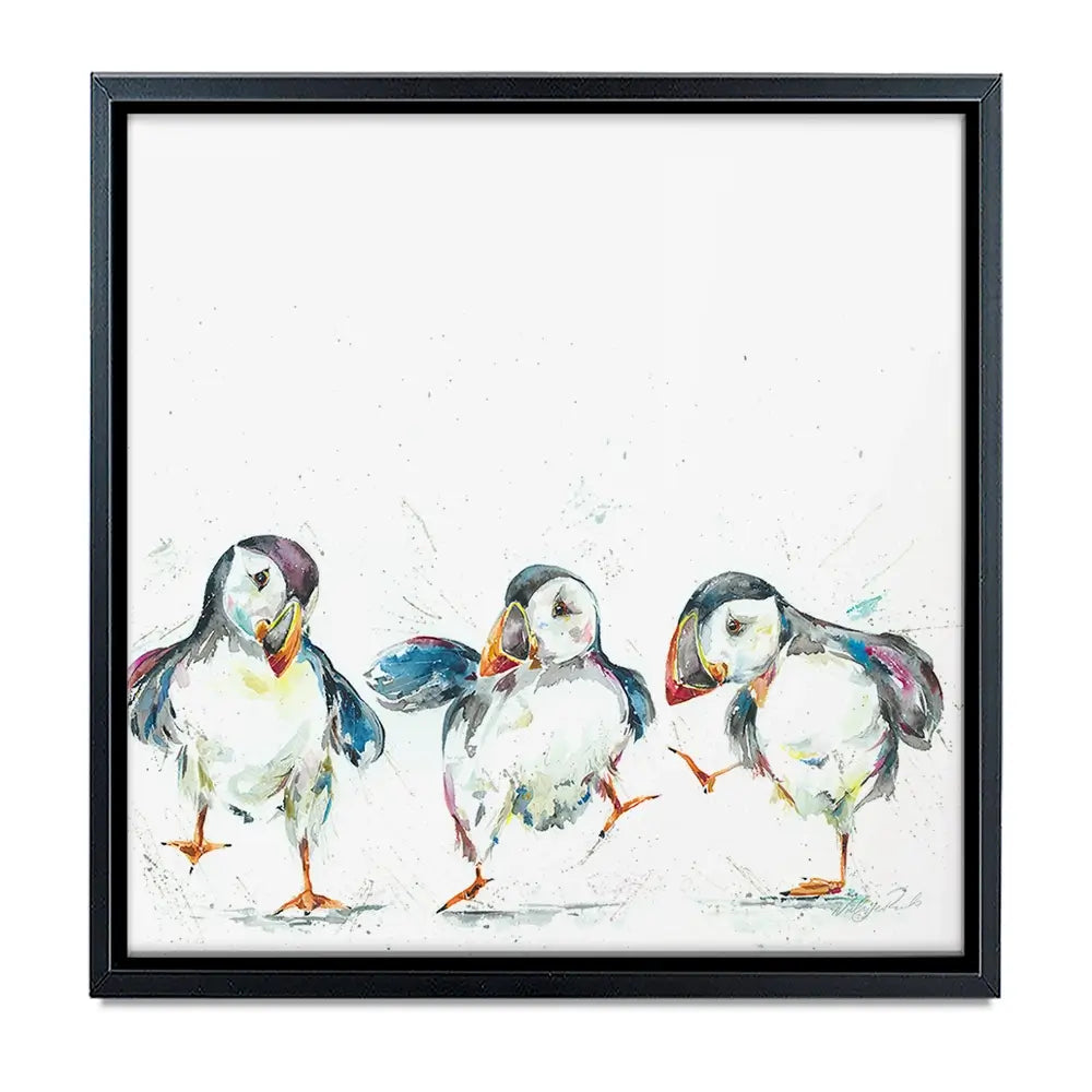 Three Puffins Oversized Canvas Print Three Puffins Oversized Canvas Print wall art product Art Print Shop