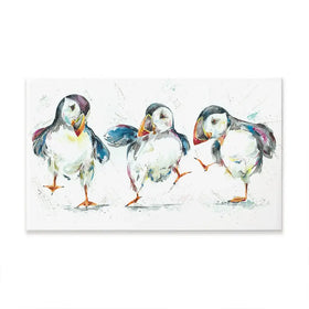 Three Puffins Oversized Canvas Print Three Puffins Oversized Canvas Print wall art product Art Print Shop
