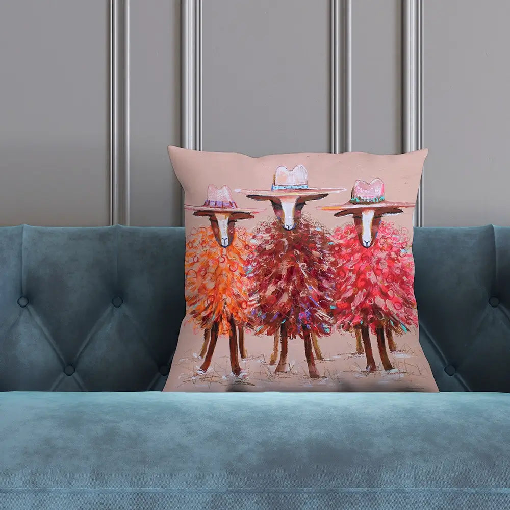 Three Sheep Cushion Three Sheep Cushion wall art product Studio Paint-Ing