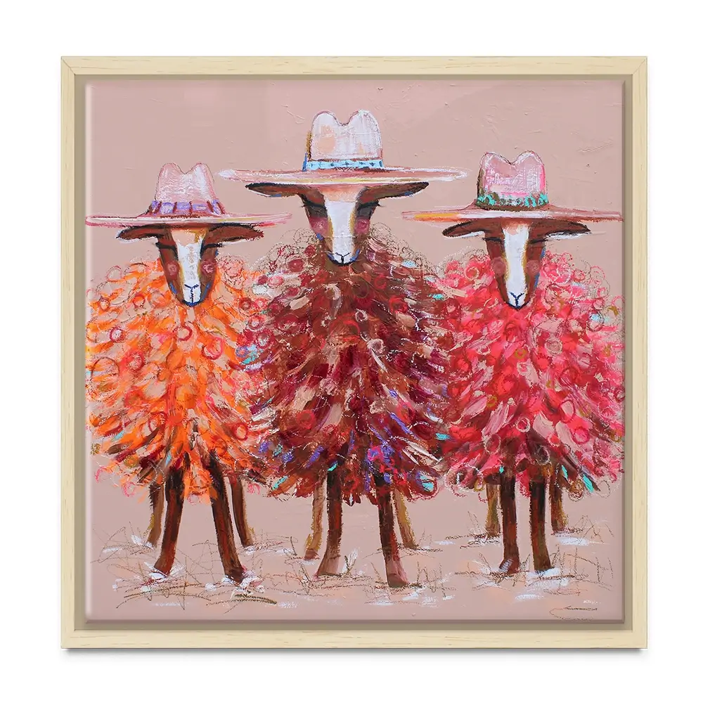 Three Sheep Square Canvas Print Three Sheep Square Canvas Print wall art product Studio Paint-Ing