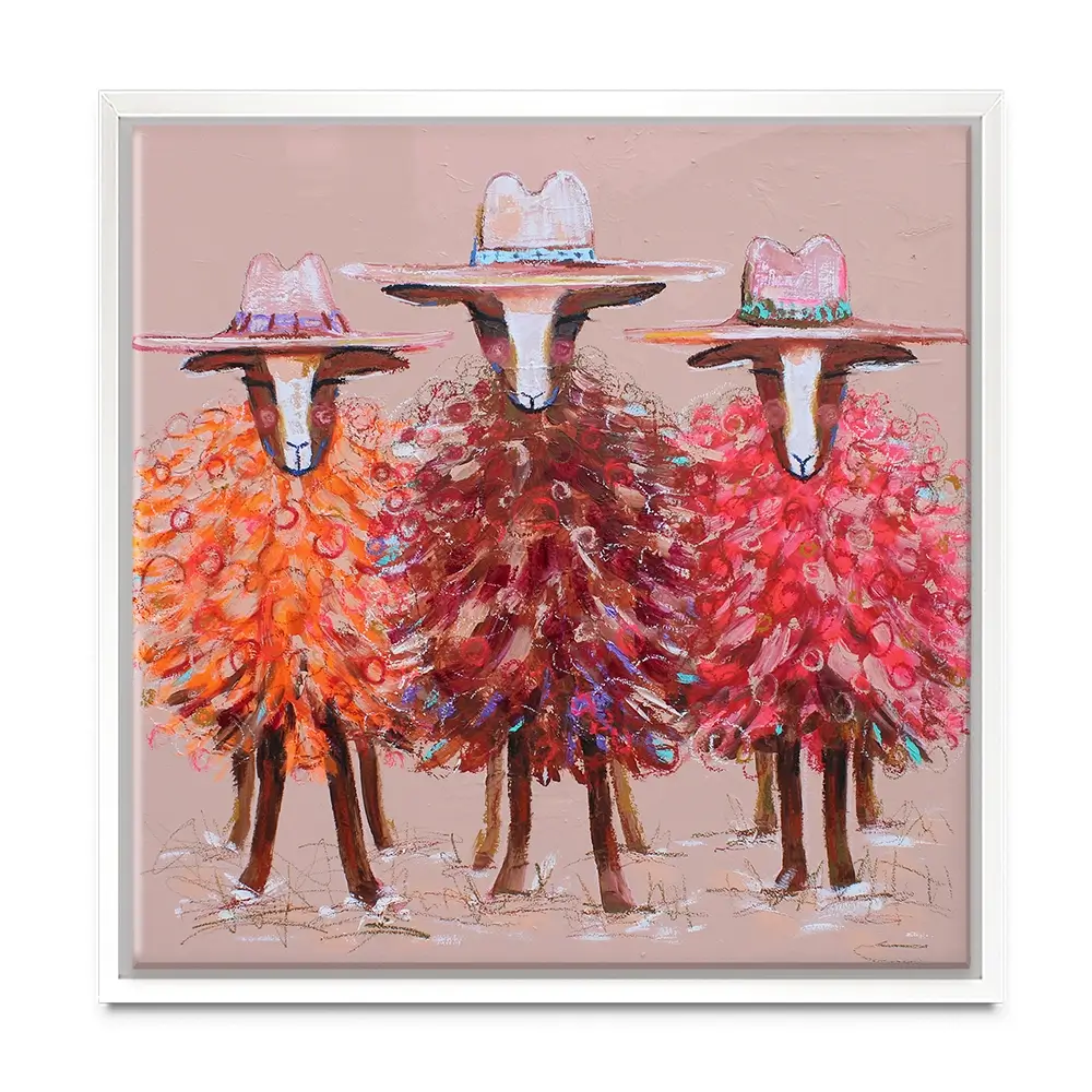 Three Sheep Square Canvas Print Three Sheep Square Canvas Print wall art product Studio Paint-Ing