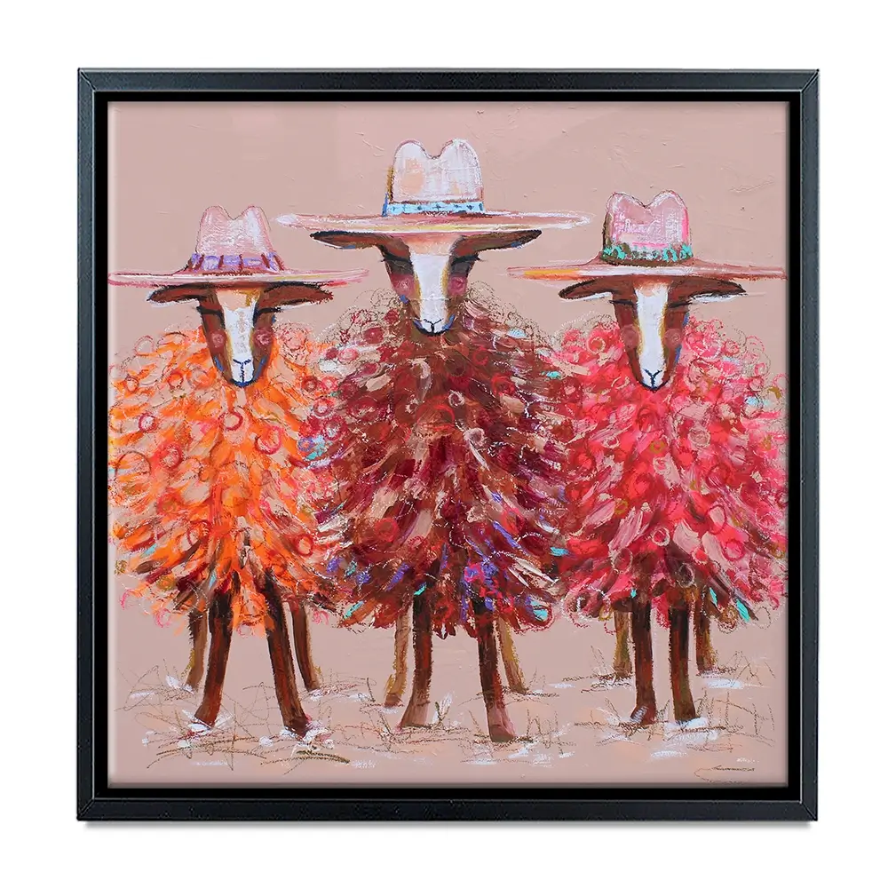 Three Sheep Square Canvas Print Three Sheep Square Canvas Print wall art product Studio Paint-Ing
