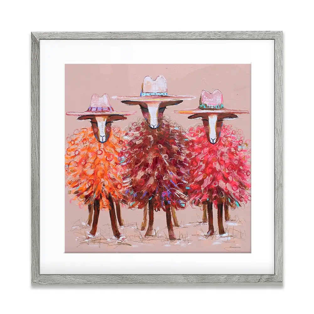 Three Sheep Square Framed Art Print Three Sheep Square Framed Art Print wall art product Studio Paint-Ing