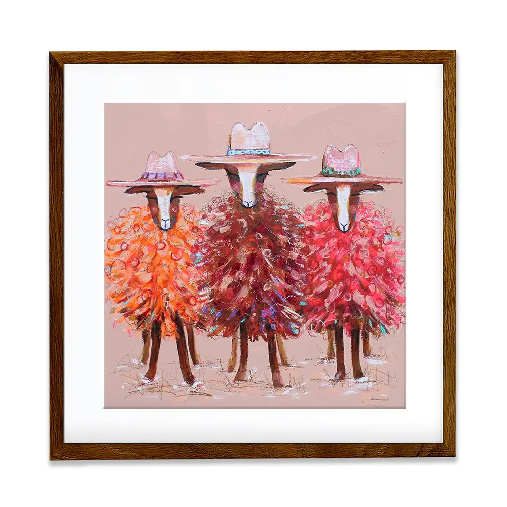 Three Sheep Square Framed Art Print Three Sheep Square Framed Art Print wall art product Studio Paint-Ing