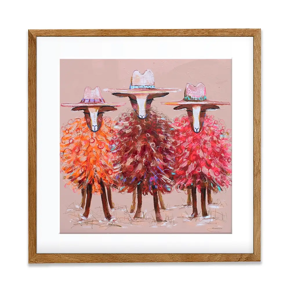 Three Sheep Square Framed Art Print Three Sheep Square Framed Art Print wall art product Studio Paint-Ing