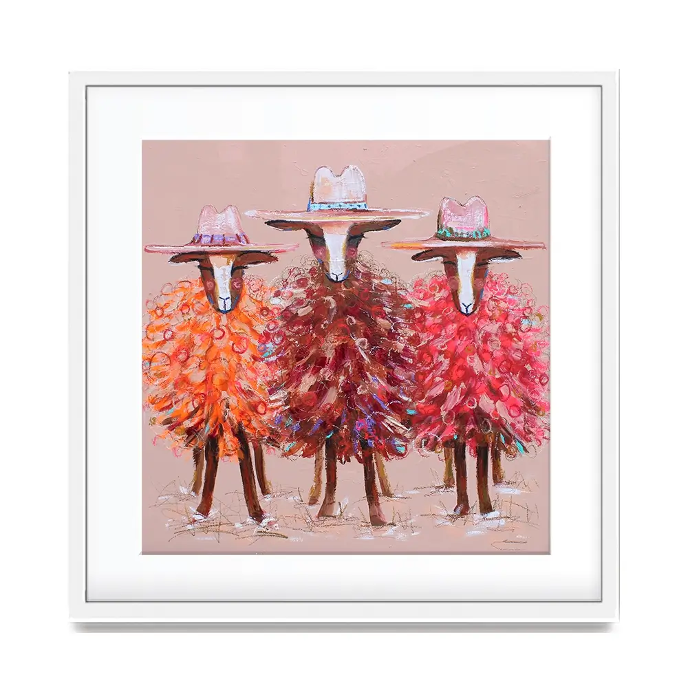 Three Sheep Square Framed Art Print Three Sheep Square Framed Art Print wall art product Studio Paint-Ing