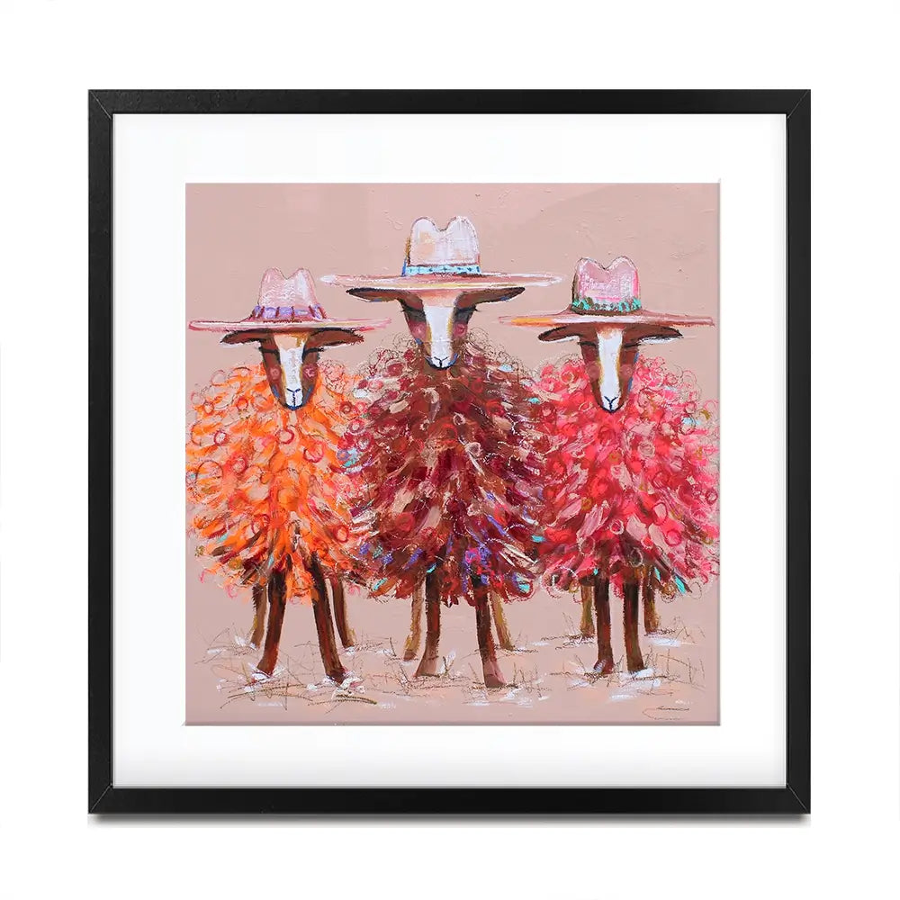 Three Sheep Square Framed Art Print Three Sheep Square Framed Art Print wall art product Studio Paint-Ing