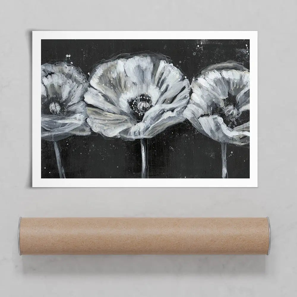 Three White Flowers Art Print Three White Flowers Art Print wall art product Jennifer Goldberger