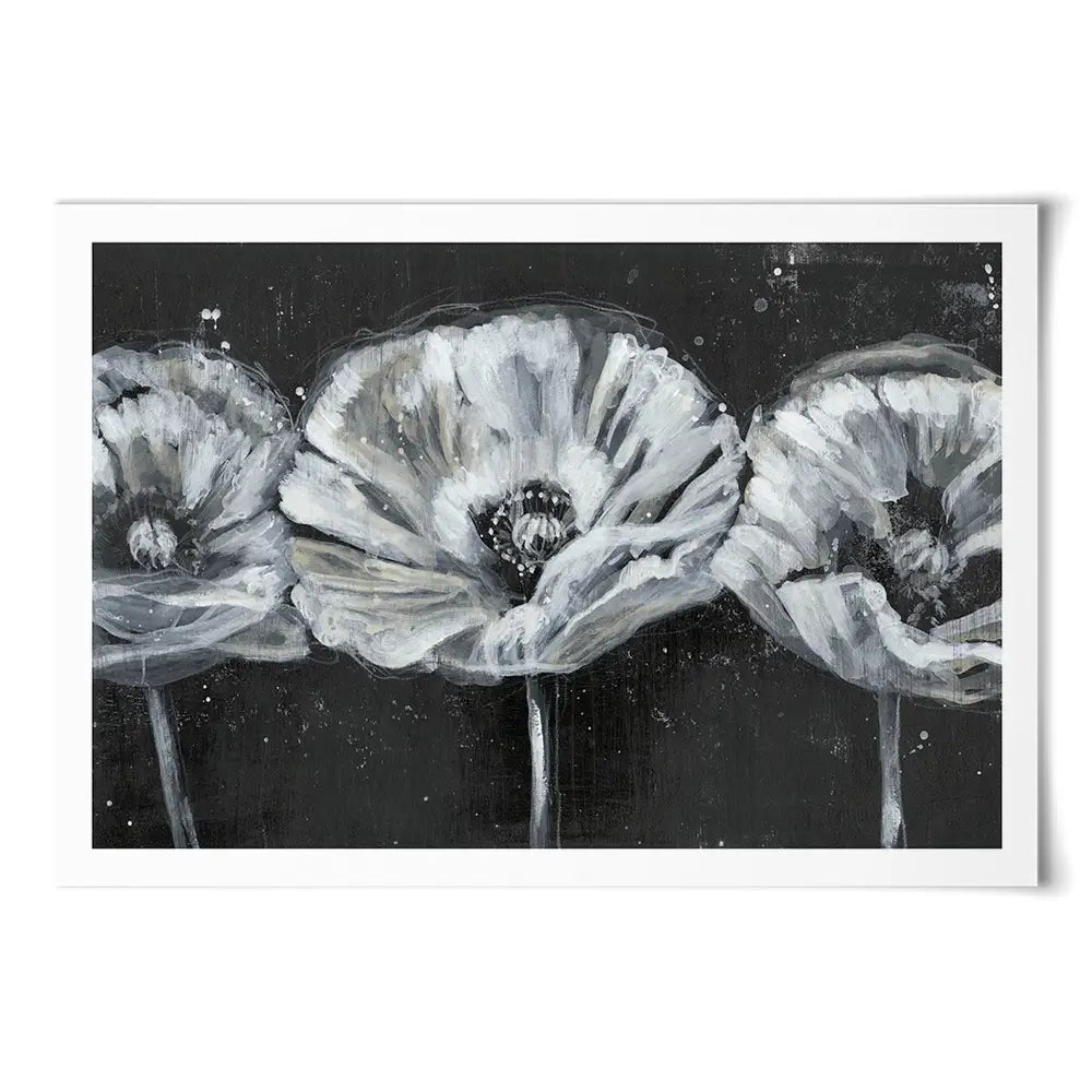 Three White Flowers Art Print Three White Flowers Art Print wall art product Jennifer Goldberger