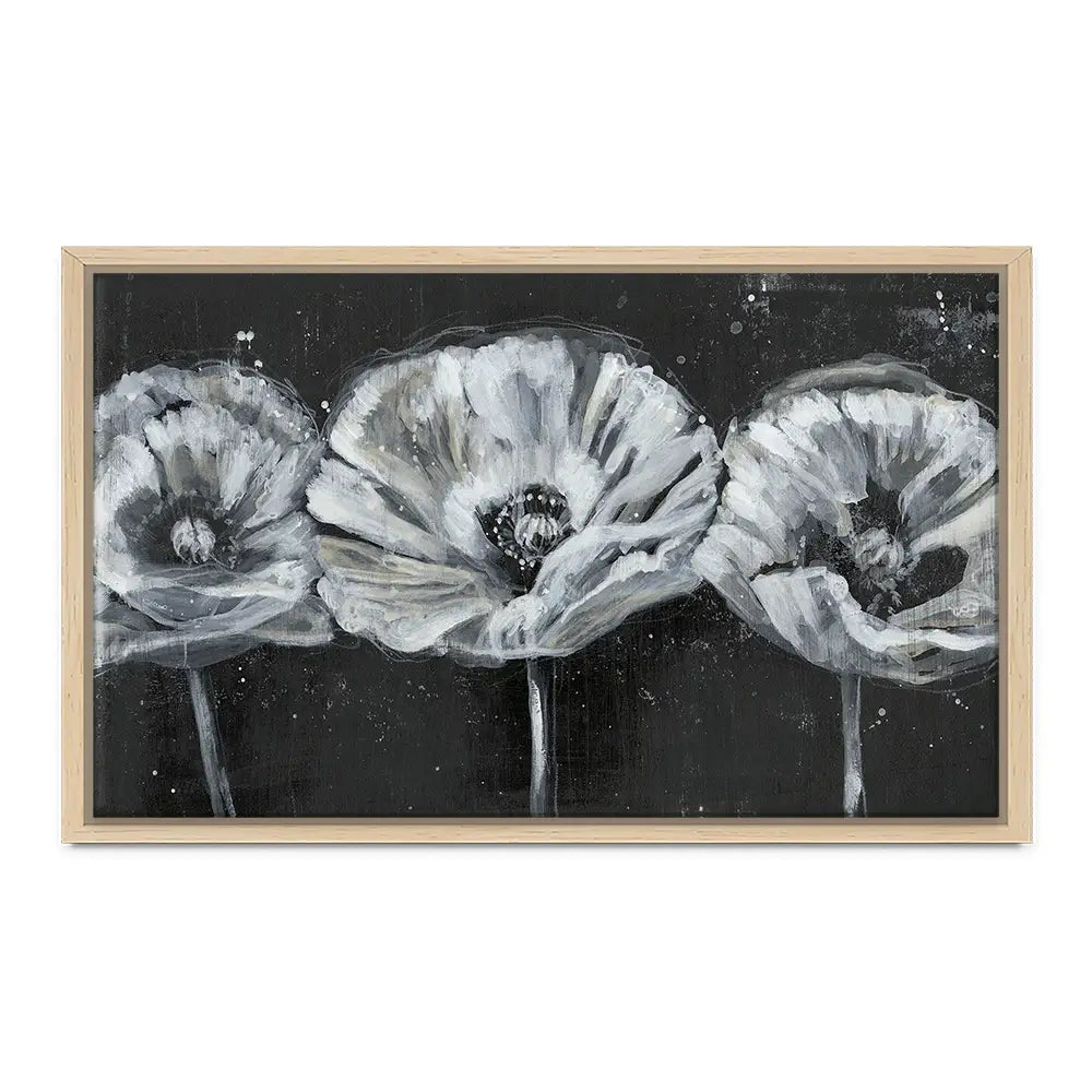 Three White Flowers Canvas Print Three White Flowers Canvas Print wall art product Jennifer Goldberger
