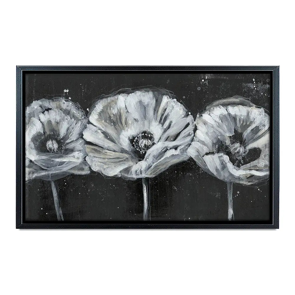 Three White Flowers Canvas Print Three White Flowers Canvas Print wall art product Jennifer Goldberger