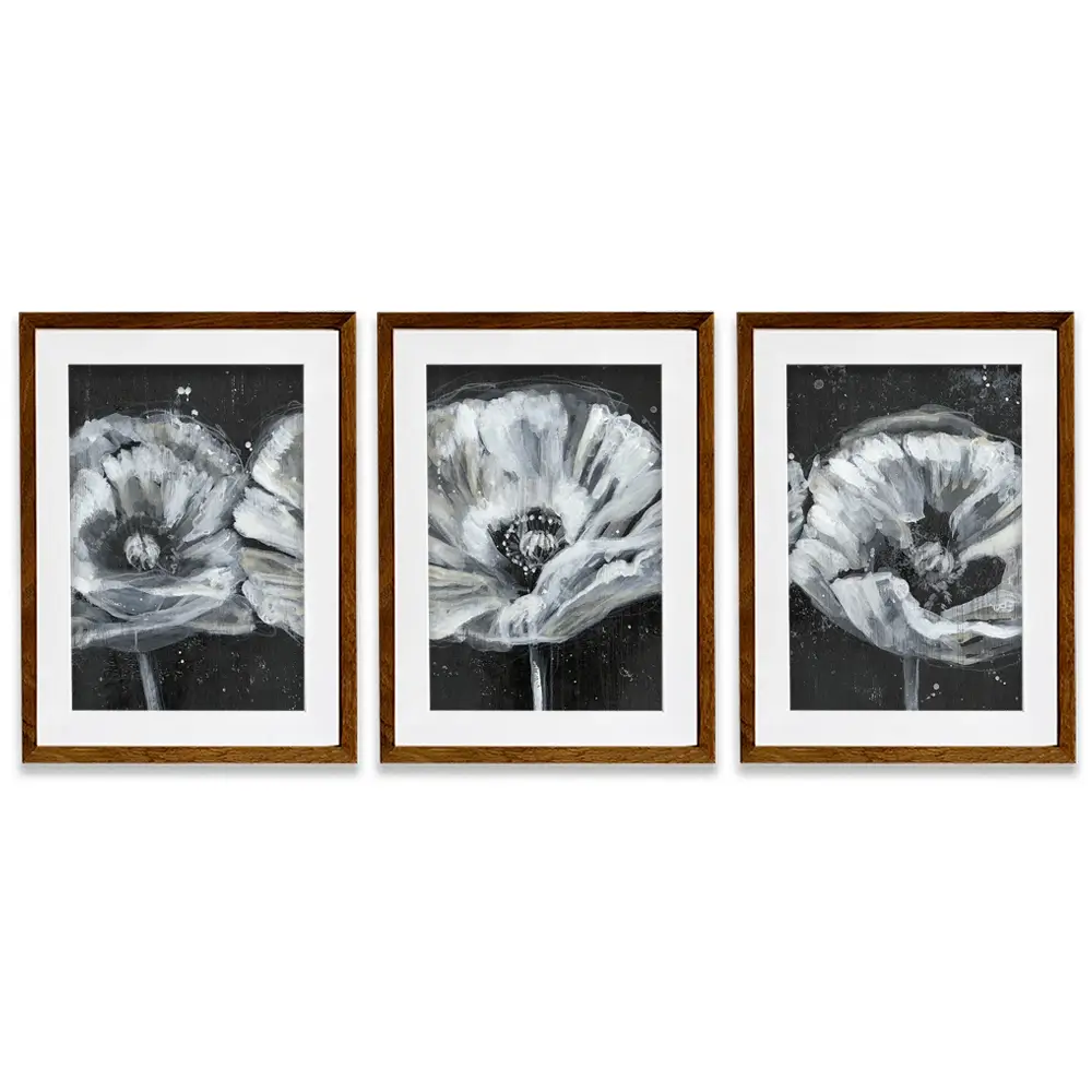 Three White Flowers Framed Art Print Trio Three White Flowers Framed Art Print Trio wall art product Jennifer Goldberger