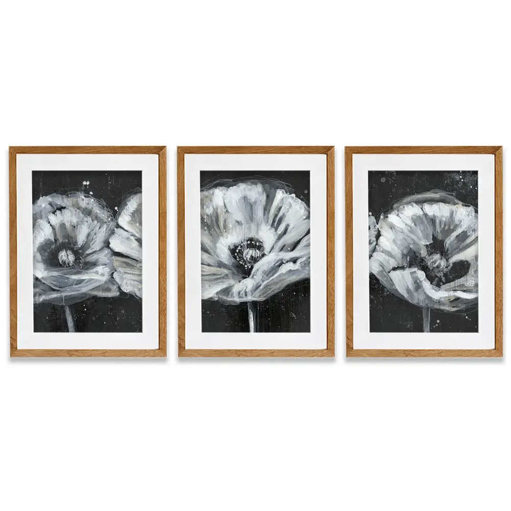 Three White Flowers Framed Art Print Trio Three White Flowers Framed Art Print Trio wall art product Jennifer Goldberger