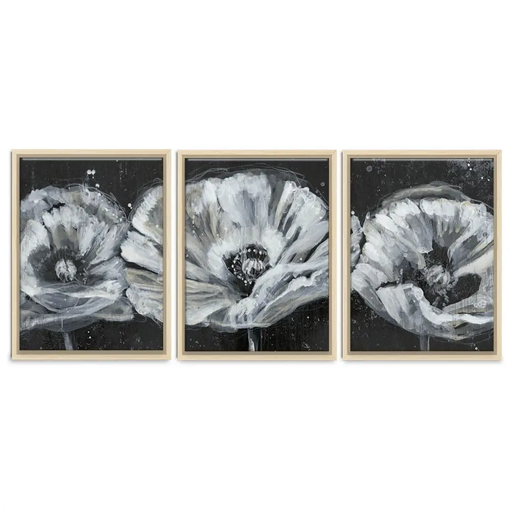 Three White Flowers Trio Canvas Print Three White Flowers Trio Canvas Print wall art product Jennifer Goldberger