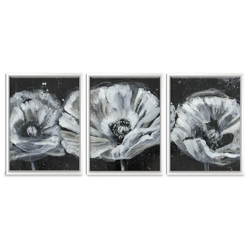 Three White Flowers Trio Canvas Print Three White Flowers Trio Canvas Print wall art product Jennifer Goldberger
