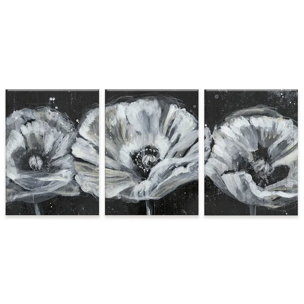 Three White Flowers Trio Canvas Print Three White Flowers Trio Canvas Print wall art product Jennifer Goldberger