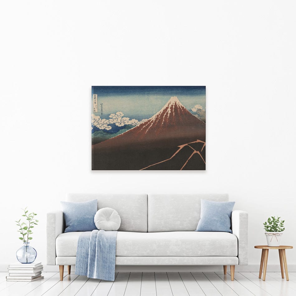 Thunderstorm Beneath The Summit Canvas Print wall art product Katsushika Hokusai