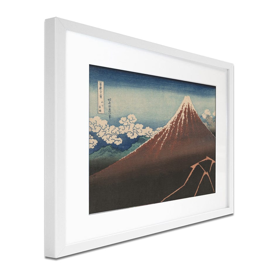 Thunderstorm Beneath The Summit Framed Art Print wall art product Katsushika Hokusai