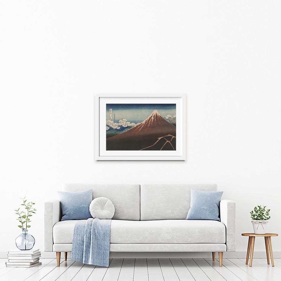 Thunderstorm Beneath The Summit Framed Art Print wall art product Katsushika Hokusai