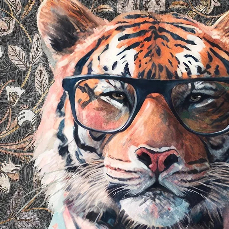 Tiger In Glasses Canvas Print Tiger In Glasses Canvas Print wall art product Svetlana Aleynikova
